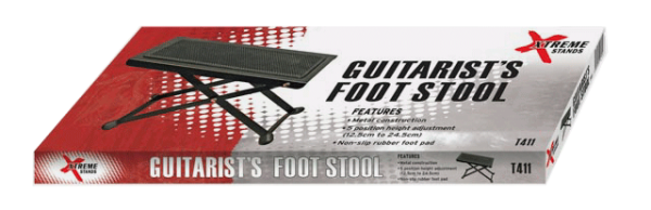 XTREME GUITARIST’S FOOTSTOOL FOR GUITAR / FOOT STOOL / SOLID BLACK METAL FRAME