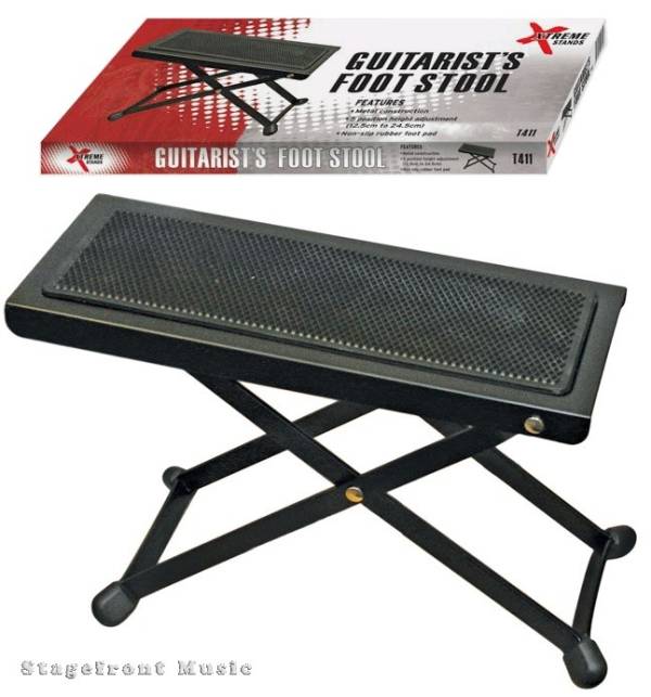 XTREME GUITARIST’S FOOTSTOOL FOR GUITAR / FOOT STOOL / SOLID BLACK METAL FRAME