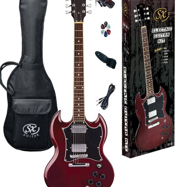 SX PKSE4SKTWR SG STYLE ELECTRIC GUITAR ACCESSORY PACKAGE w/ GIG BAG