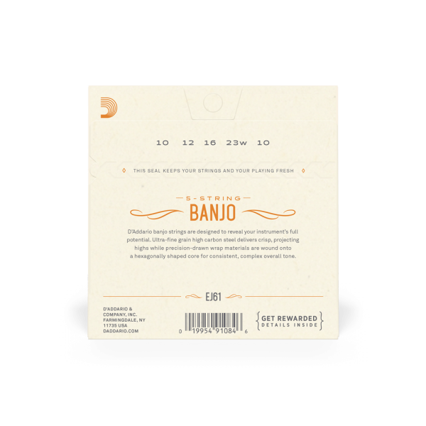 D'ADDARIO 5 STRING BANJO NICKEL WOUND STRINGS