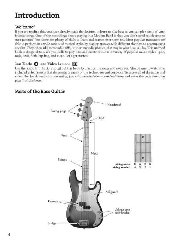 Modern Band Method For Bass Lesson Book 1 Hal Leonard